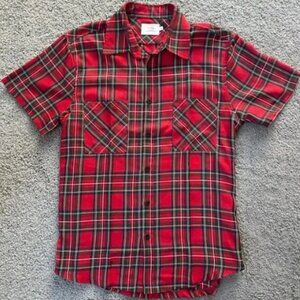 FOG - Fear of God Collection One Button Up Short Sleeve Plaid Side Zipper Shirt